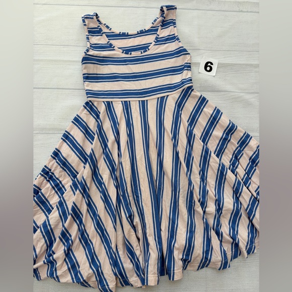Omi Jo Blue and Cream Striped Dress - Picture 4 of 4
